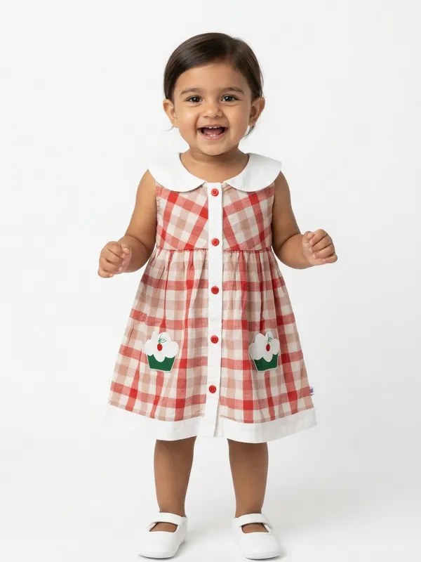 Girls_Organic_Cotton_Poplin_Sleevless_Cup_Cake_Applique_Pocket_Dress_Red