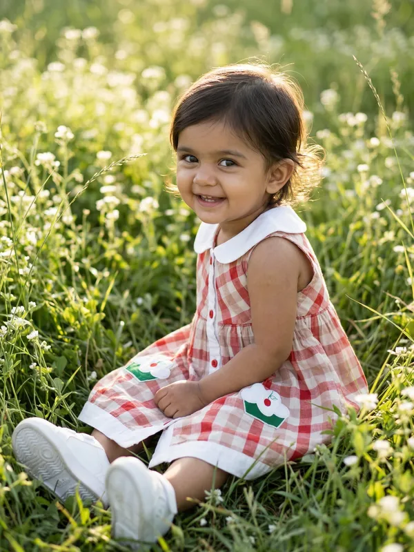 Girls_Organic_Cotton_Poplin_Sleevless_Cup_Cake_Applique_Pocket_Dress_Red