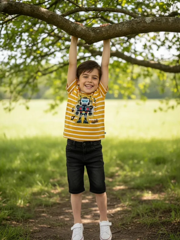 Boys_Organic_Cotton_Interlock_Shortsleev_Robot_Dp_Patch_And_Embroidered_T_Shirt_Yellow