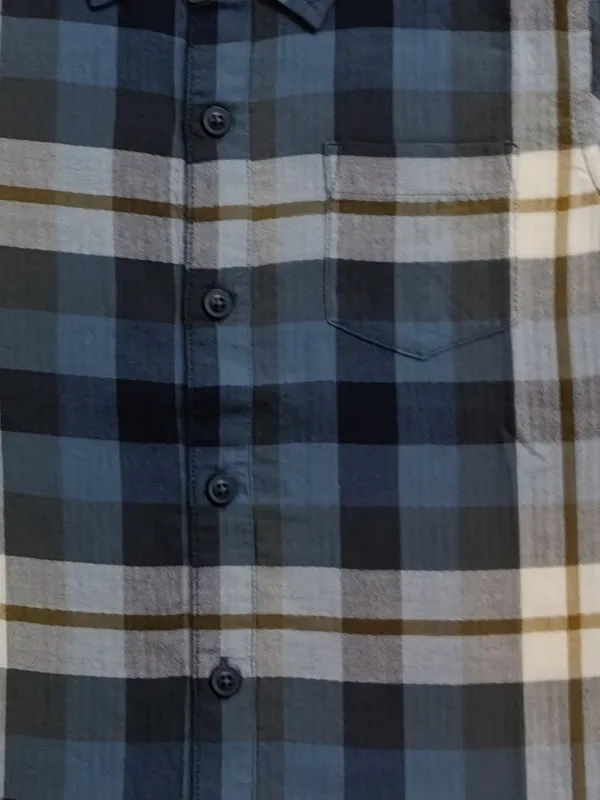 Boys_Organic_Cotton_Checks_Short_Sleev_Solid_Shirt_Blue