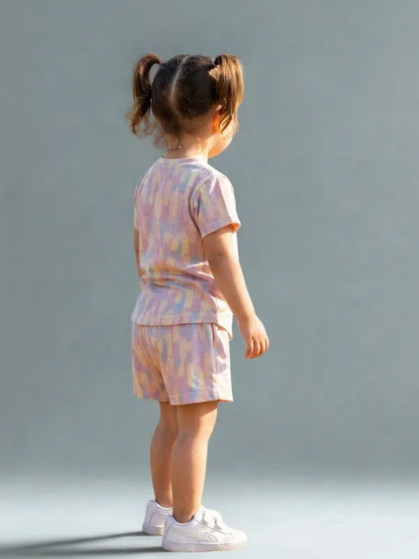 Girls_Organic_Cotton_Single_Jersey_Short_Sleev_All_Over_Print_Top_And_Shorts_Set_Cream