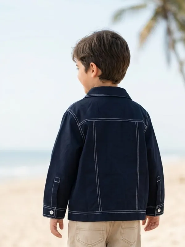 Unisex_Organic_Cotton_Heavy_Weight_Twill_Full_Sleeve_Solid_Jacket_Navy