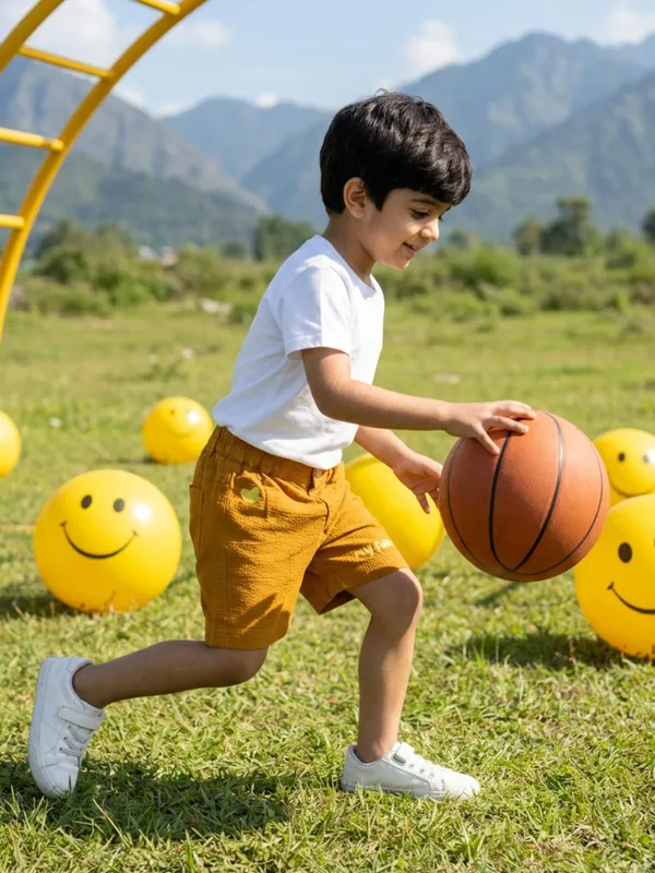 Boys_Organic_Cotton_Dobby_Knee_Length_My_Fun_Embroidered_Shorts_Gold