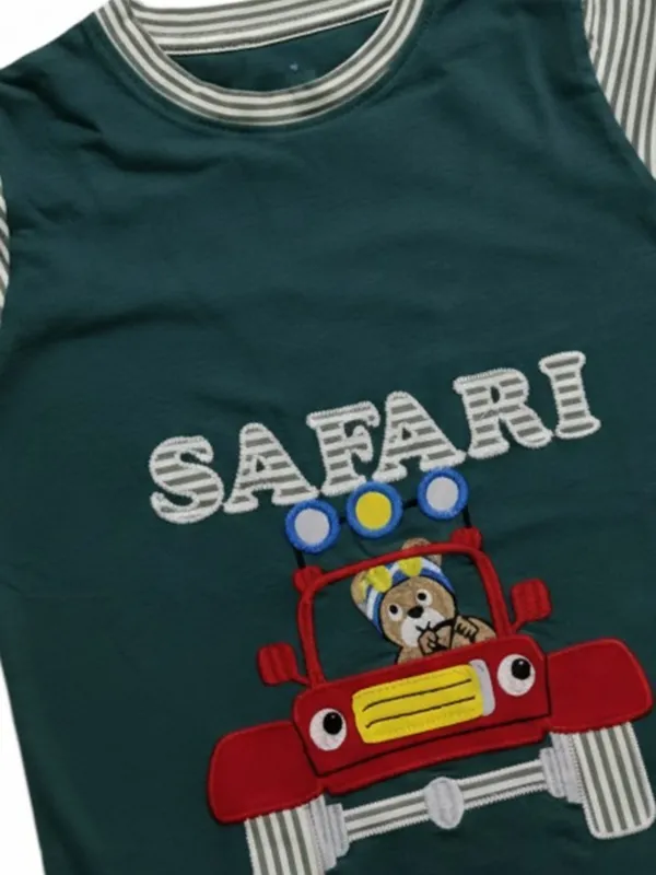 Boys_Organic_Cotton_Single_Jersey_Short_Sleeve_Safari_Vehical_Applique_T_Shirt_And_Shorts_Set_Green