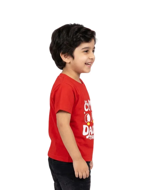 Boys_Organic_Cotton_Single_Jersey_Short_Sleev_Cute_Daily_Thinking_Print_T_Shirt_Red