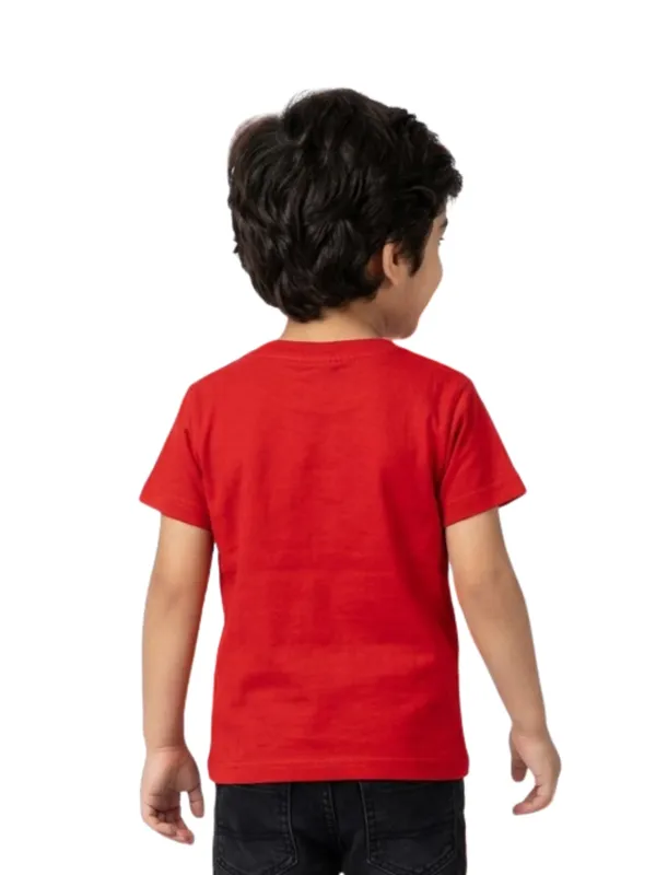 Boys_Organic_Cotton_Single_Jersey_Short_Sleev_Cute_Daily_Thinking_Print_T_Shirt_Red