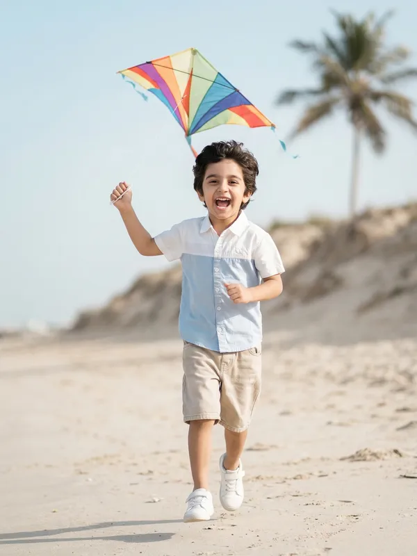 Boys_Organic_Cotton_Poplin_Short_Sleeve_Heart_Logo_Applique_Shirt_Blue