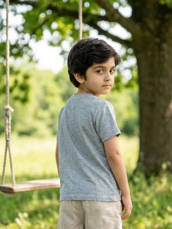 Boys_Organic_Cotton_Single_Jersey_Short_Sleeve_Cute_Daily_Thinking_Chest_Print_T_Shirt_Grey