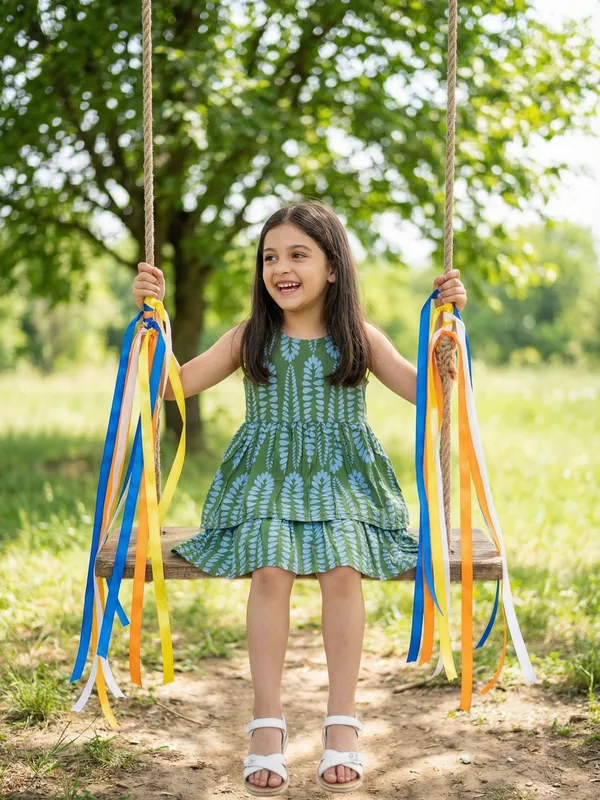 Girls_Organic_Cotton_Poplin_Sleevless_All_Over_Print_Dress_Green