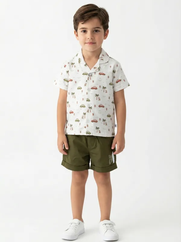 Boys_Organic_Cotton_Poplin_Short_Sleeve_Surfing_All_Over_Print_Shirt_And_Shorts_Set_White_And_Green