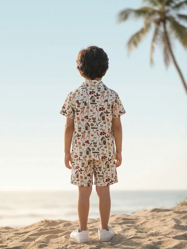 Boys_Organic_Cotton_Single_Jersey_Short_Sleeve_All_Over_Print_Shirt_And_Shorts_Set_White_And_Green