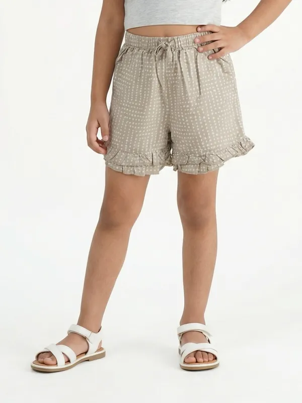 Girls_Organic_Cotton_Modal_Knee_Length_Polka_Dots_Print_Shorts_Beige
