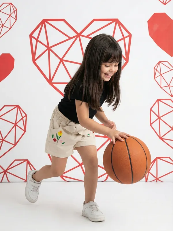 Girls_Organic_Cotton_Drill_Knee_Length_Floral_Embroidered_Pocket_Shorts_Beige