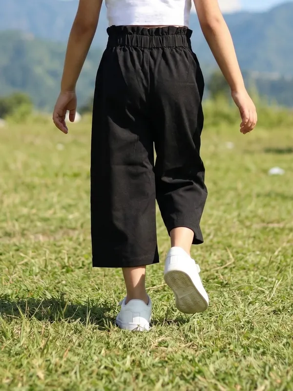 Girls_Organic_Cotton_Crape_Ankle_Length_Flowers_Embroidered_Pant_Black