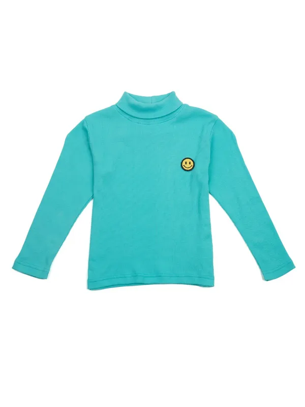 Unisex_Organic_Cotton_Full_Sleeve_Turtle_Neck__T-Shirt_-_Blue