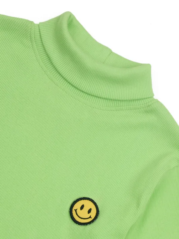 Unisex_Organic_Cotton_Full_Sleeve_Turtle_Neck__T-Shirt_-_Green