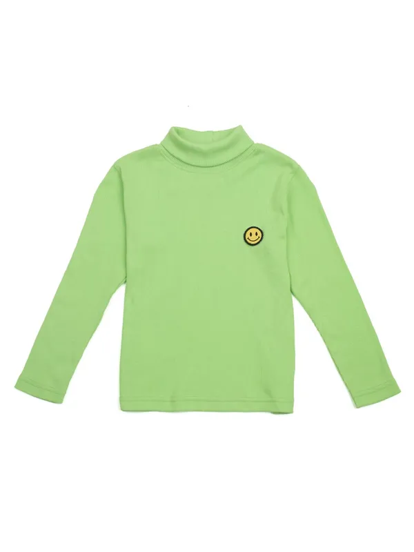 Unisex_Organic_Cotton_Full_Sleeve_Turtle_Neck__T-Shirt_-_Green
