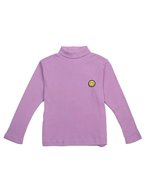 Unisex_Organic_Cotton_Full_Sleeve_Turtle_Neck__T-Shirt_-_Lavender