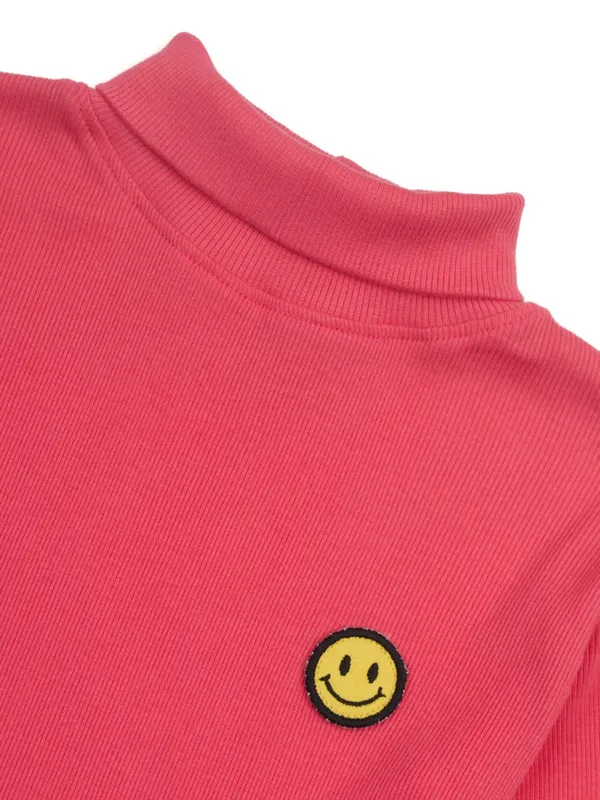 Unisex_Organic_Cotton_Full_Sleeve_Turtle_Neck__T-Shirt_-_Pink