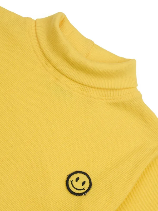 Unisex_Organic_Cotton_Full_Sleeve_Turtle_Neck__T-Shirt_-_Yellow