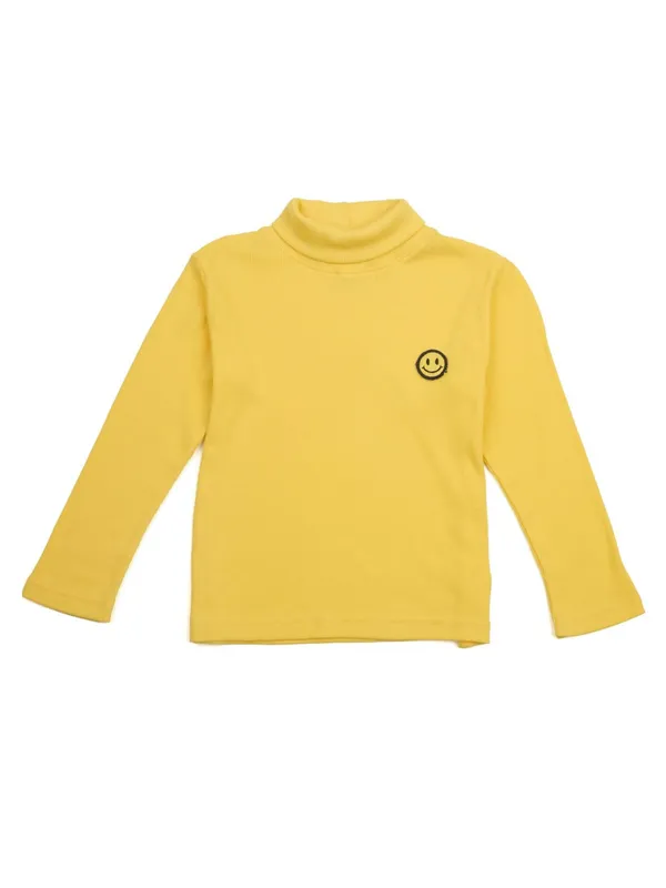 Unisex_Organic_Cotton_Full_Sleeve_Turtle_Neck__T-Shirt_-_Yellow