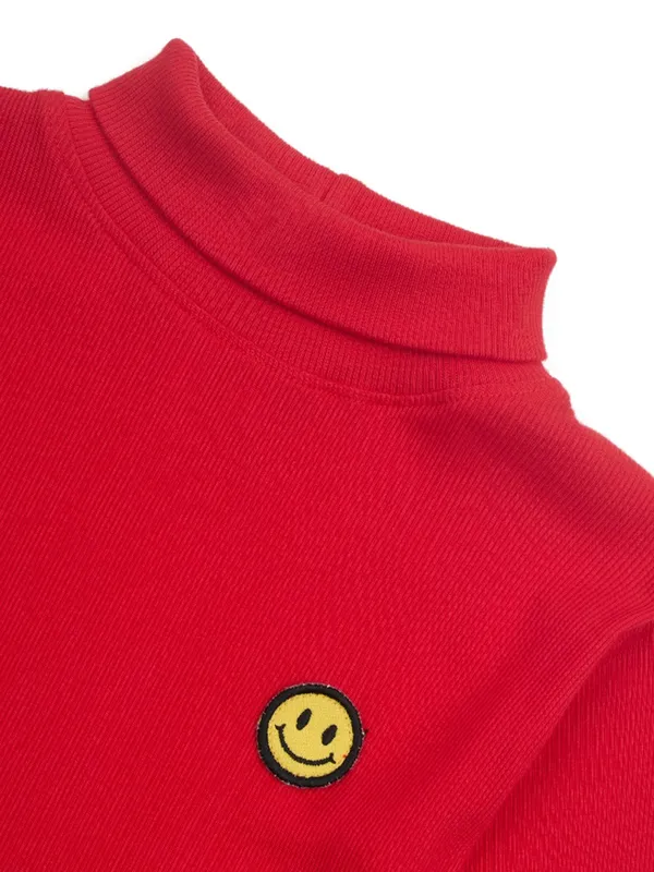 Unisex_Organic_Cotton_Full_Sleeve_Turtle_Neck__T-Shirt_-_Red
