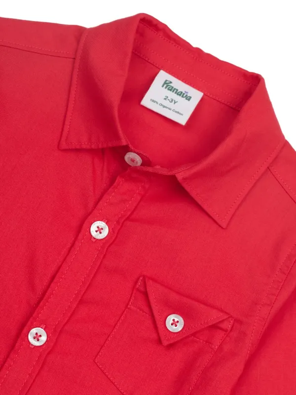Boys_Organic_Cotton_Full_Sleeve_Solid_Casual_Shirt_with_Chest_Pocket_�_Red