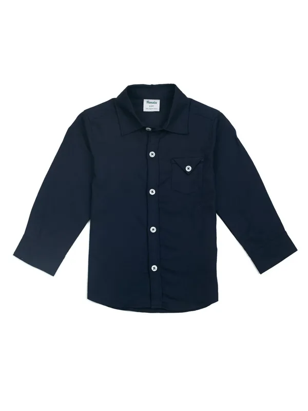 Boys_Organic_Cotton_Full_Sleeve_Solid_Casual_Shirt_with_Chest_Pocket_�_Navy_Blue