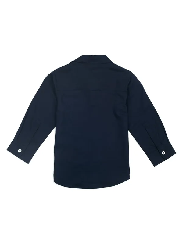Boys_Organic_Cotton_Full_Sleeve_Solid_Casual_Shirt_with_Chest_Pocket_�_Navy_Blue