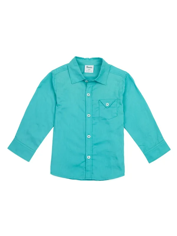 Boys_Organic_Cotton_Full_Sleeve_Solid_Casual_Shirt_with_Chest_Pocket_�_Blue