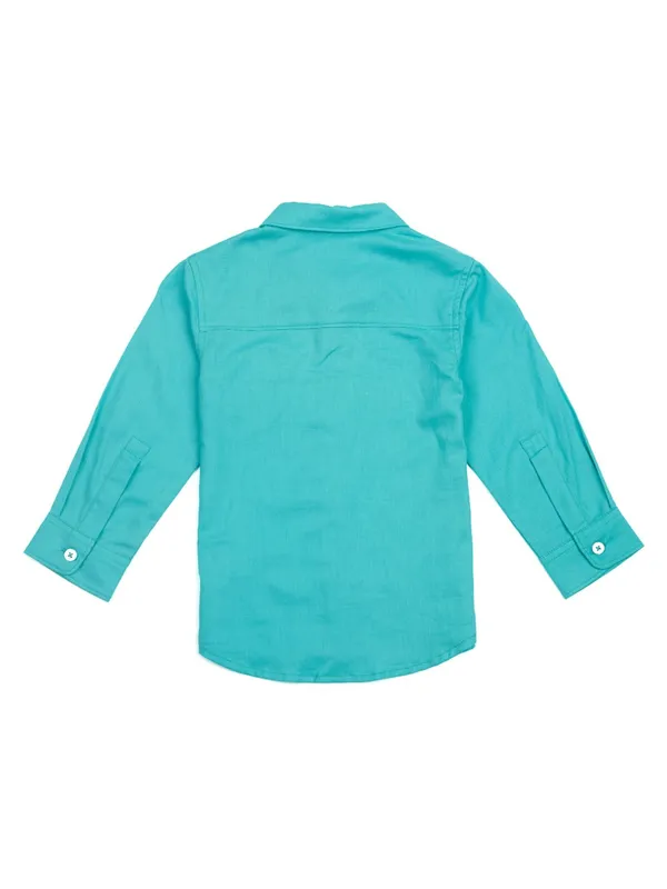 Boys_Organic_Cotton_Full_Sleeve_Solid_Casual_Shirt_with_Chest_Pocket_�_Blue