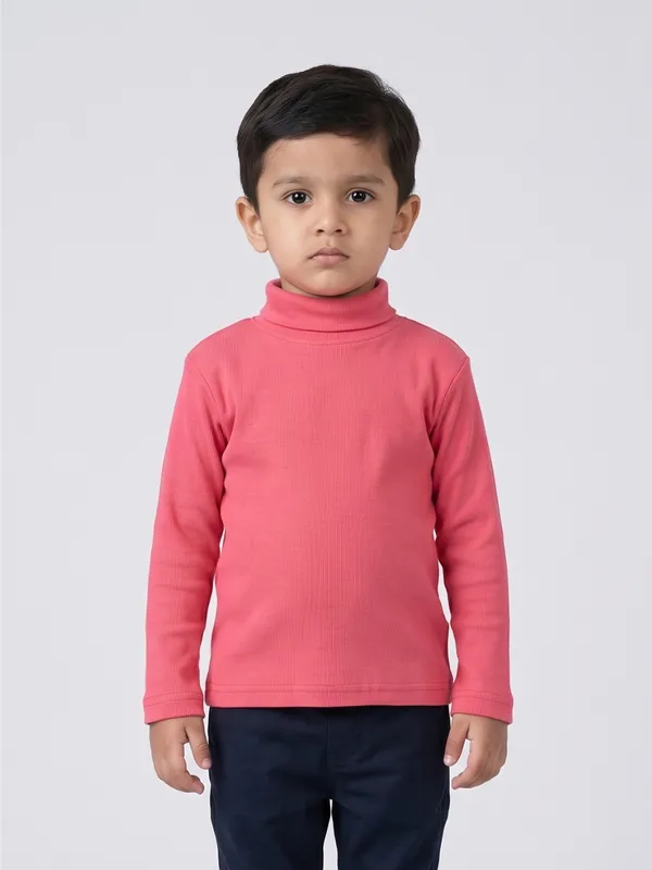 Unisex_Organic_Cotton_Full_Sleeve_Turtle_Neck__T-Shirt_-_Pink