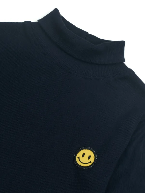 Unisex_Organic_Cotton_Full_Sleeve_Turtle_Neck__T-Shirt_-_Navy_Blue