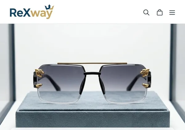 Black_&_Gold_Metal_Rimless_Sunglasses_For_Fashion_Wear