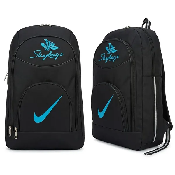 Black_&_Blue_Polyester_Backpack_For_School_Travel