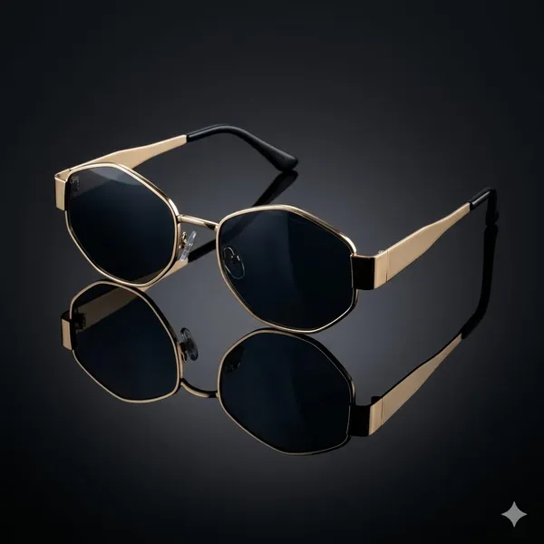 Gold_Metal_Geometric_Sunglasses_For_Casual_Wear