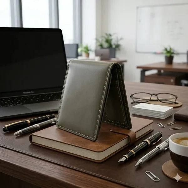 Grey_Leather_Bifold_Wallet_For_Daily_Use