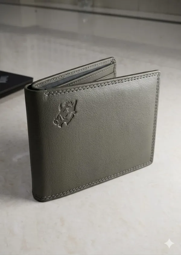 Grey_Leather_Bifold_Wallet_For_Daily_Use