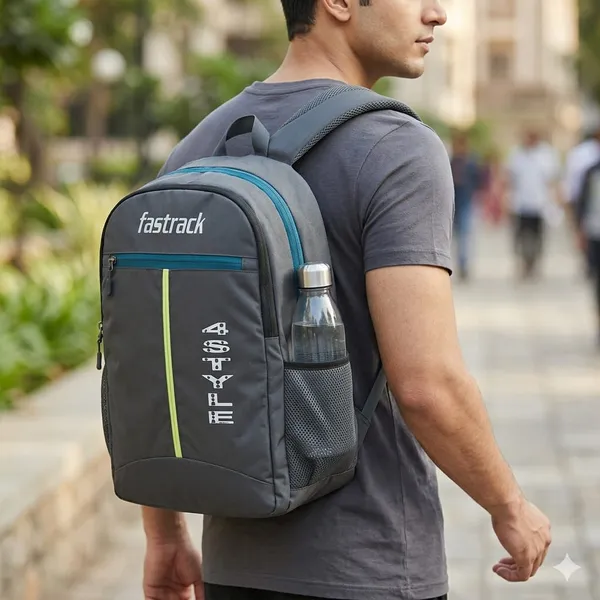Grey_&_Neon_Yellow_Polyester_Casual_Backpack_For_Daily_Use