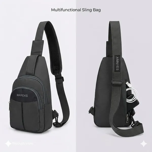 Black_Polyester_Sling_Bag_For_Travel_Daily_Carry