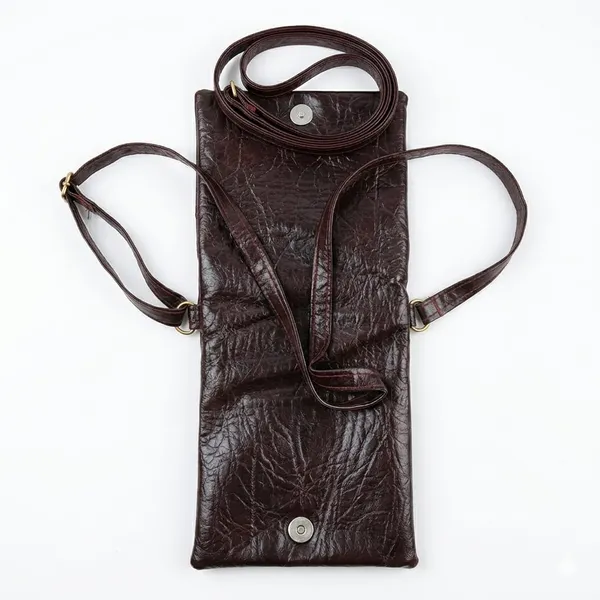 Brown_Faux_Leather_Phone_Pouch_For_Mobile_Storage