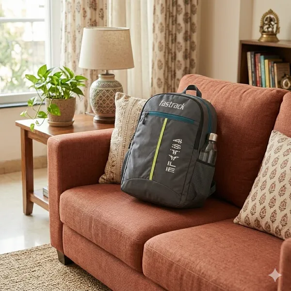 Grey_&_Neon_Yellow_Polyester_Casual_Backpack_For_Daily_Use