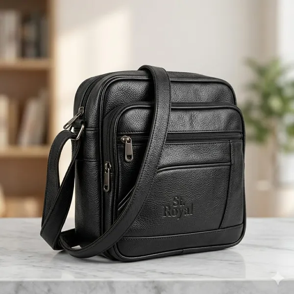 Black_Leatherette_Messenger_Bag_For_Office_Use