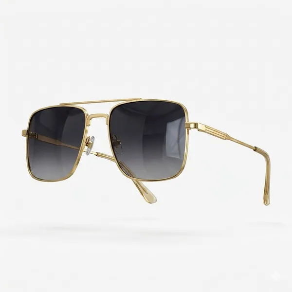 Gold_Metal_Square_Sunglasses_For_Casual_Wear