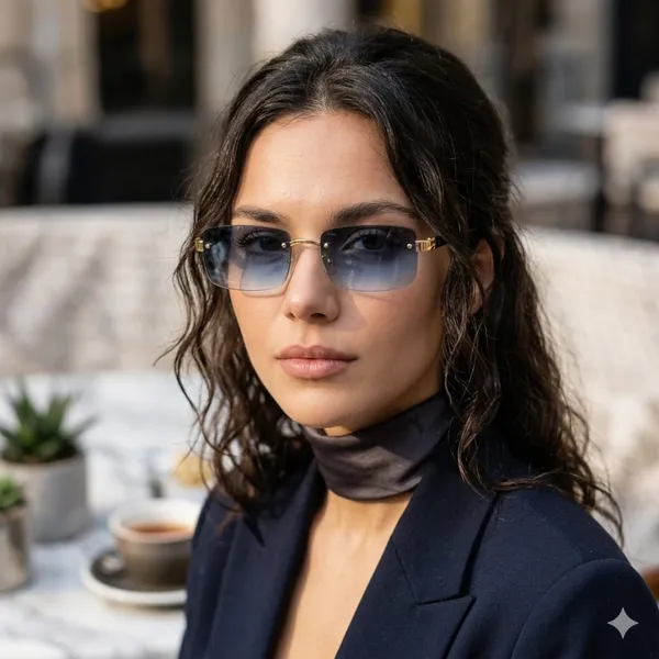 Gold_&_Blue_Metal_Rimless_Sunglasses_For_Casual_Wear