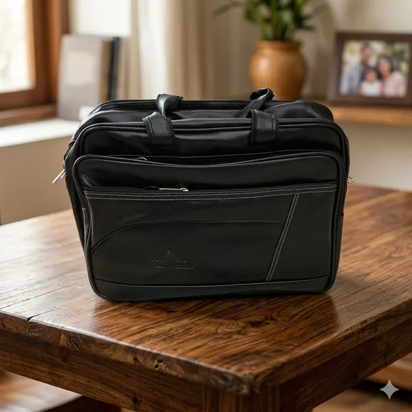 Black_Leatherette_Messenger_Bag_For_Office_Use