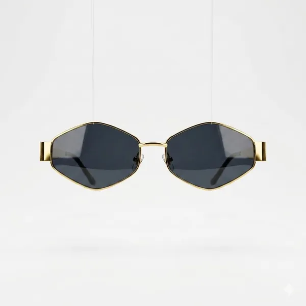 Gold_Metal_Geometric_Sunglasses_For_Casual_Wear