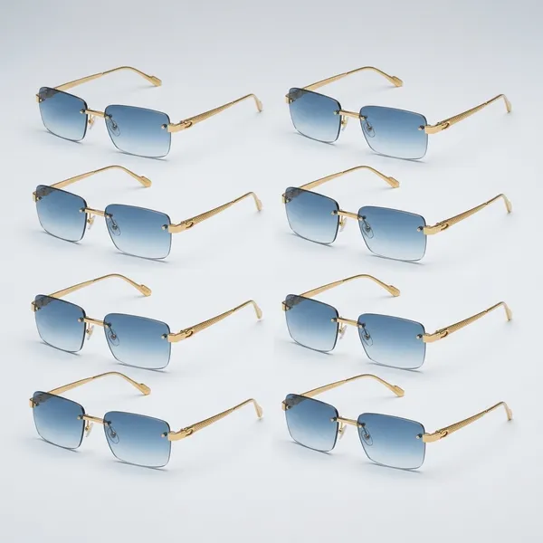 Gold_&_Blue_Metal_Rimless_Sunglasses_For_Casual_Wear