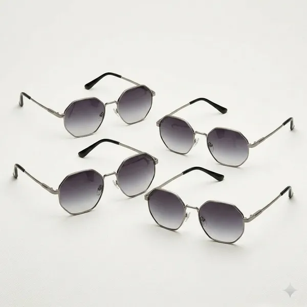 Silver_Metal_Hexagonal_Sunglasses_For_Fashion_Wear