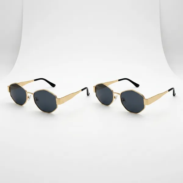 Gold_Metal_Geometric_Sunglasses_For_Casual_Wear